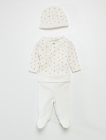 Ensemble body + pantalon avec pieds + bonnet
