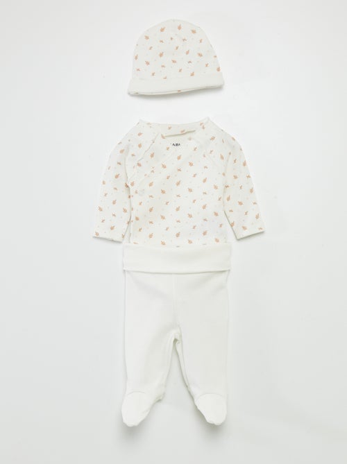 Ensemble body + pantalon avec pieds + bonnet - Kiabi