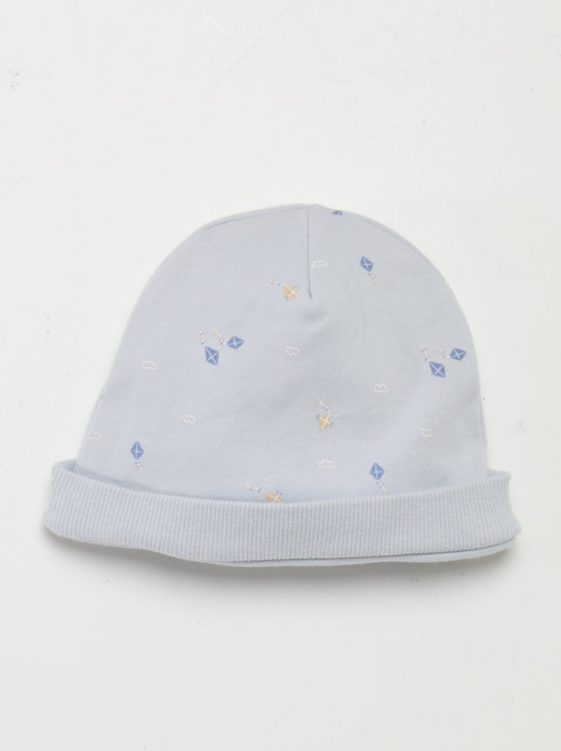 Ensemble body + pantalon avec pieds + bonnet Bleu - Kiabi