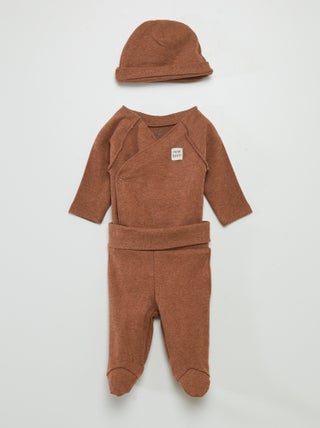 Ensemble body + pantalon avec pieds + bonnet