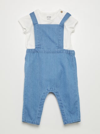 Ensemble body + salopette en denim