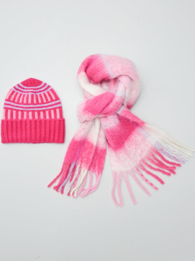 Ensemble bonnet + écharpe - 2 pièces Rose - Kiabi