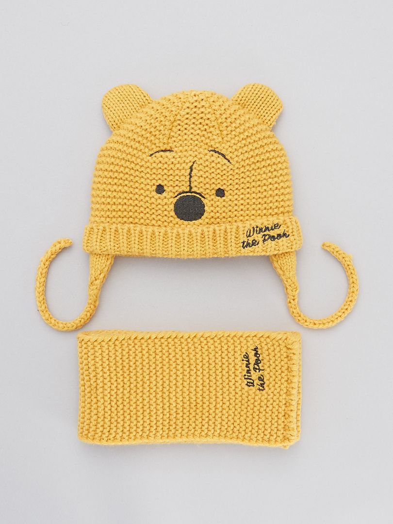 Ensemble bonnet + écharpe 'Winnie 'l'Ourson' jaune - Kiabi