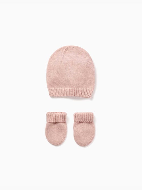 Ensemble bonnet + moufles en maille - Kiabi