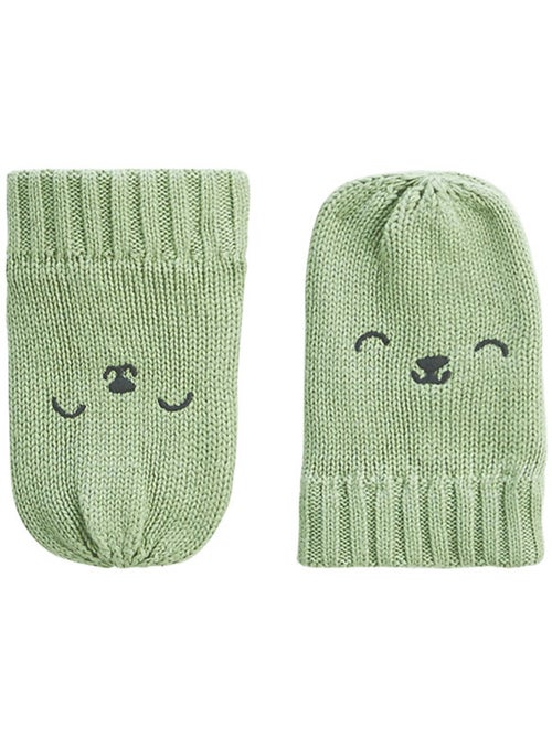 Ensemble bonnet, moufles et ?charpe b?b? en tricot Boavista - Kiabi