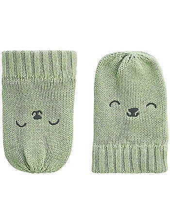 Ensemble bonnet, moufles et écharpe bébé en tricot Boavista