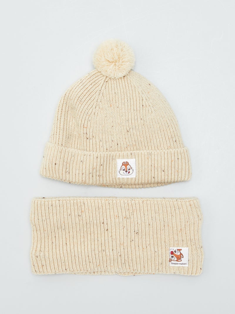 Ensemble bonnet + snood chaud Beige - Kiabi