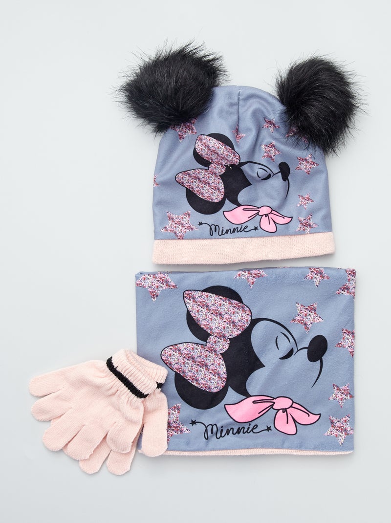 Ensemble bonnet + snood + gants 'Disney' gris - Kiabi