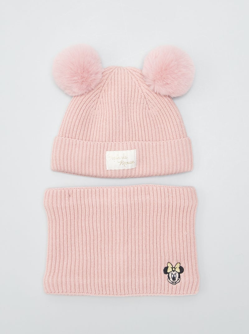 Ensemble bonnet + snood 'Minnie' - 2 pièces Rose - Kiabi