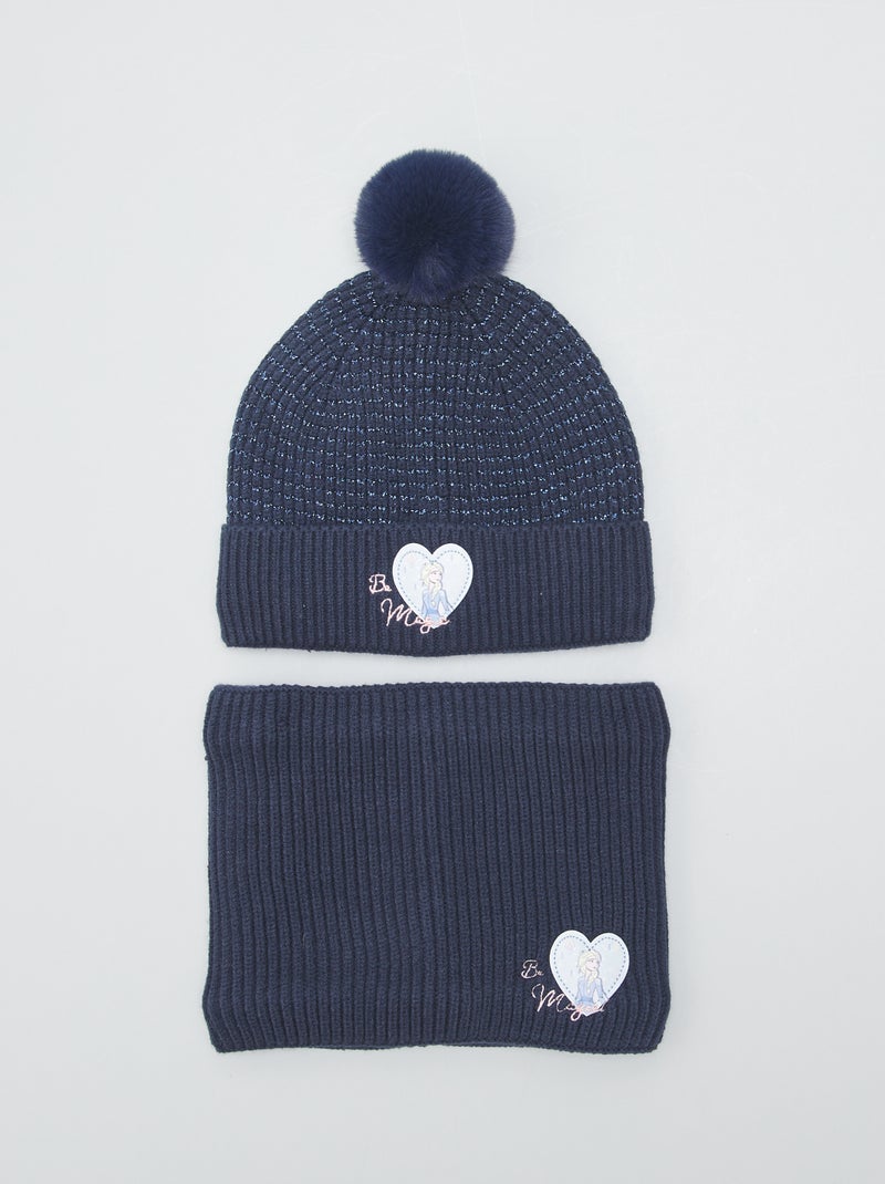 Ensemble bonnet + snood 'Reine des Neiges' - 2 pièces Bleu - Kiabi