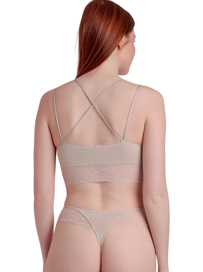 Ensemble brassière et string studio Beige - Kiabi