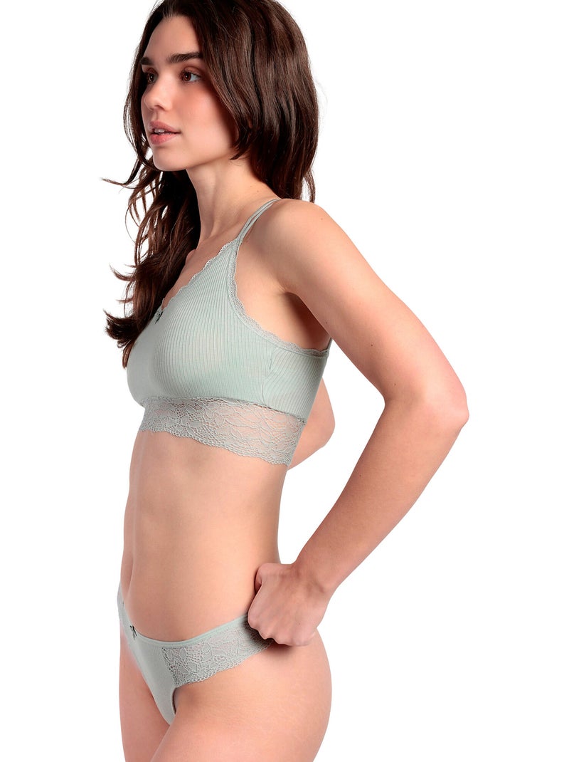 Ensemble brassière et string studio Vert - Kiabi