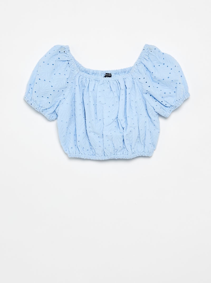 Ensemble brodé 2 pièces - short + blouse Bleu - Kiabi