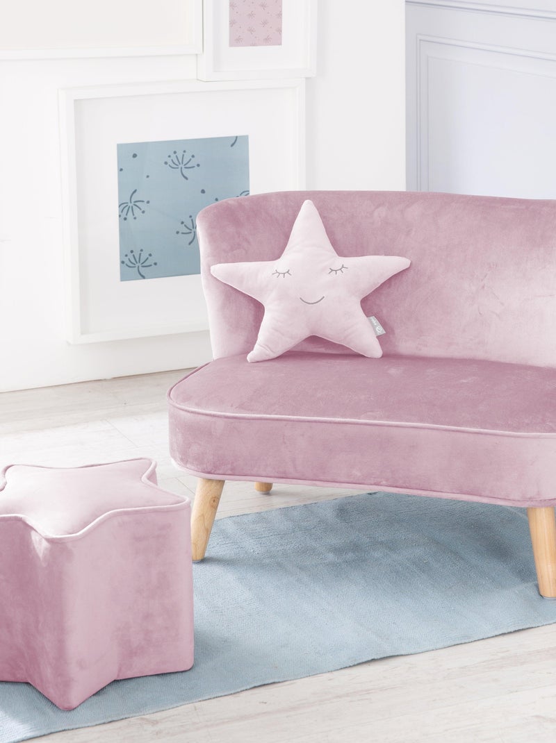 Ensemble canapé enfant + pouf + coussin étoile 'Roba lil sofa' Rose clair - Kiabi