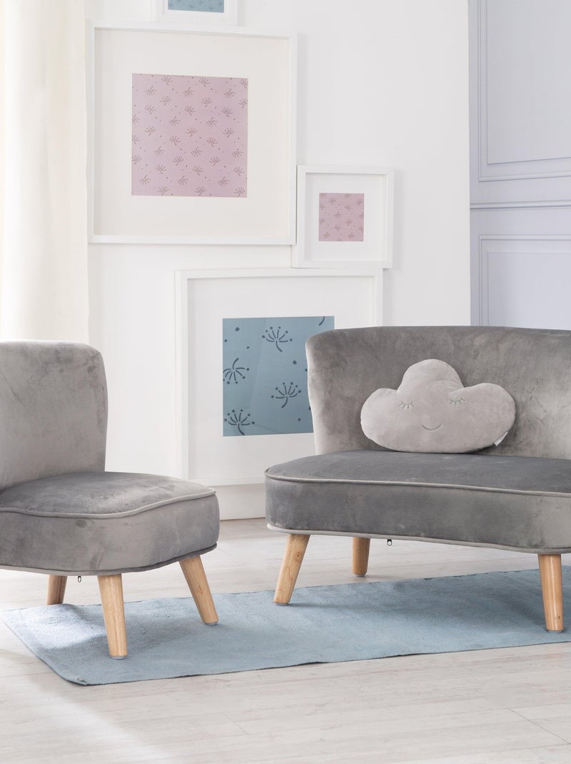 Ensemble canapé + fauteuil + coussin nuage 'Lil Sofa' ROBA Gris - Kiabi