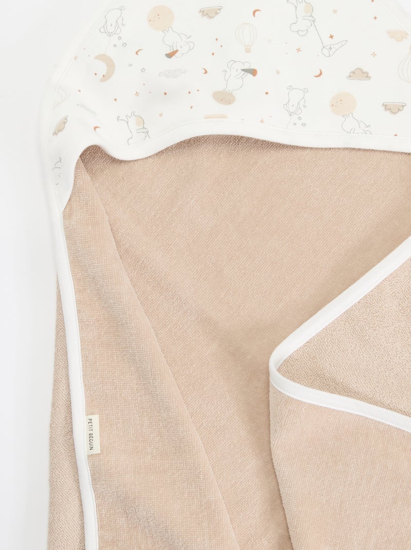 Ensemble cape de bain + gants - 2 pièces Beige - Kiabi
