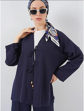 Ensemble cardigan à col en v et pantalon à jambes larges bdart