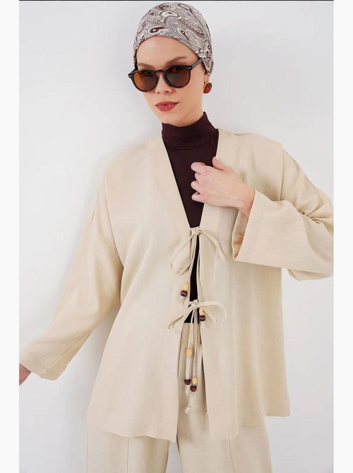 Ensemble cardigan à col en v et pantalon à jambes larges bdart - Kiabi
