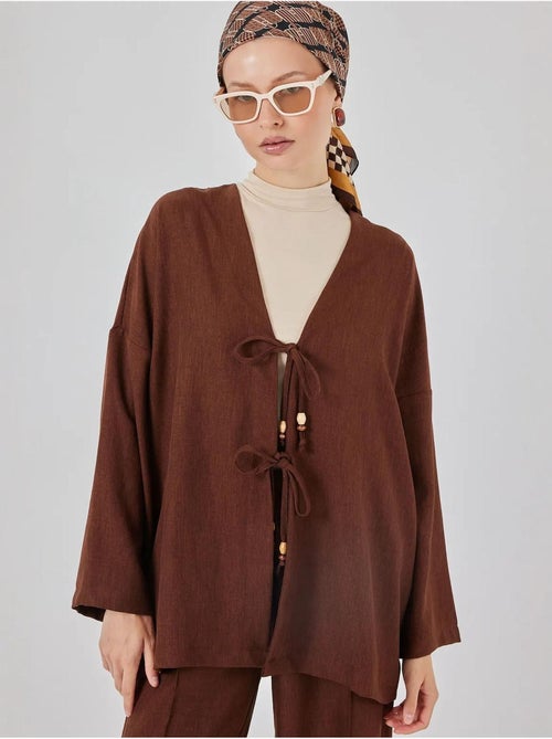 Ensemble cardigan à col en v et pantalon à jambes larges bdart - Kiabi