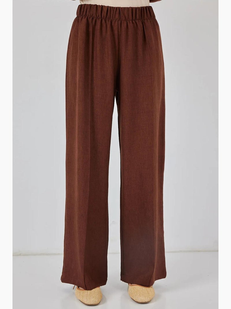 Ensemble cardigan à col en v et pantalon à jambes larges bdart Marron chocolat - Kiabi