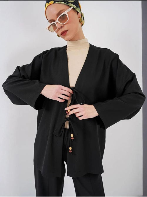 Ensemble cardigan à col en v et pantalon à jambes larges bdart - Kiabi