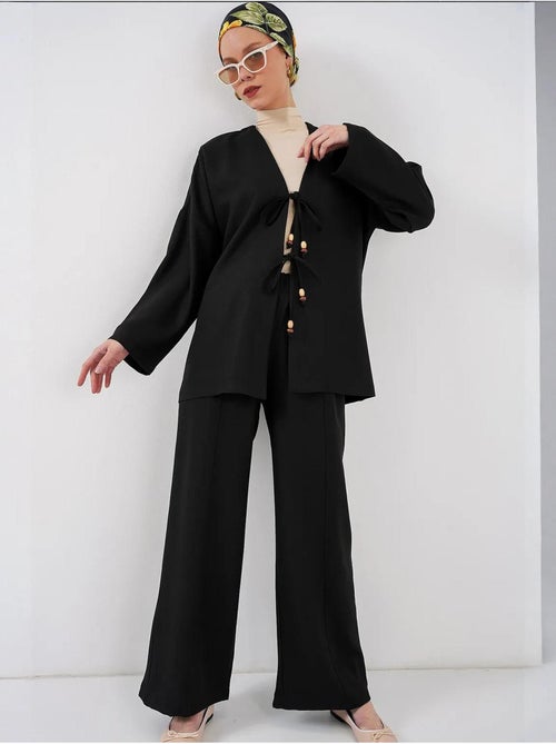 Ensemble cardigan à col en v et pantalon à jambes larges bdart - Kiabi