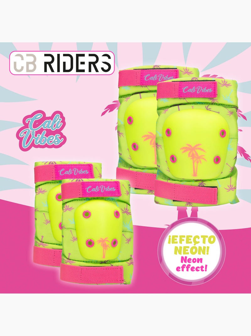 Ensemble casque, coudières et genouillères jaune fluo cb riders N/A - Kiabi