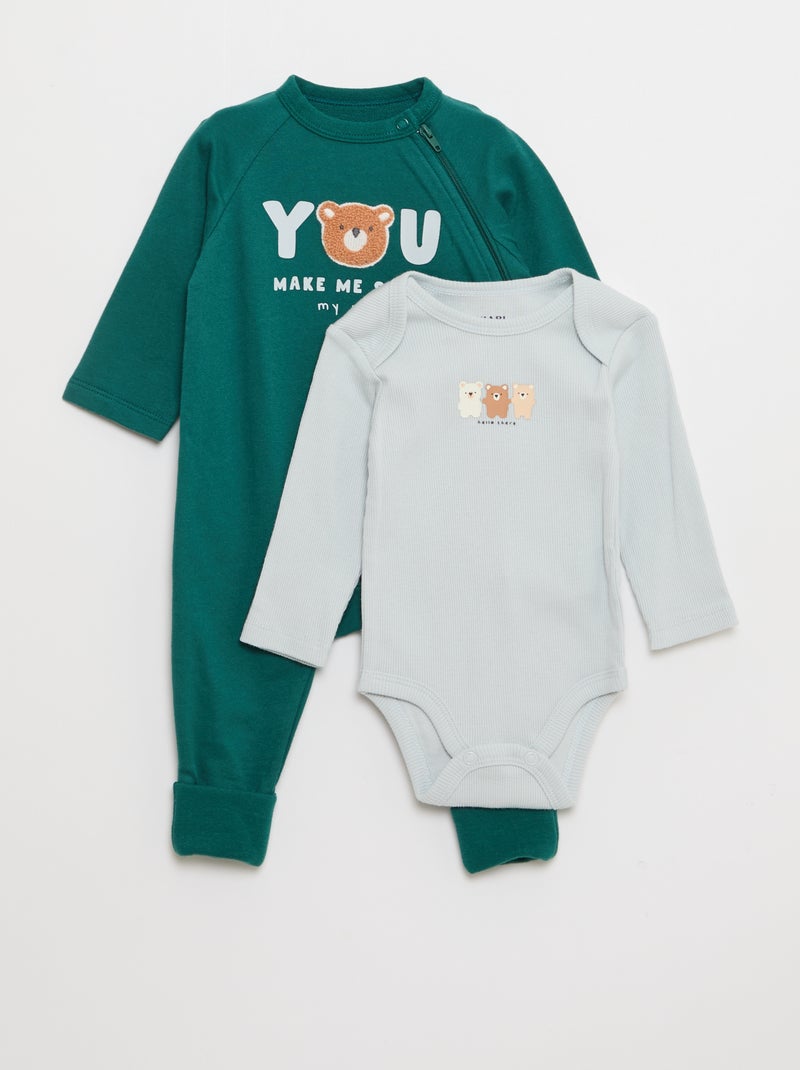 Ensemble chaud dors-bien & bodie Vert - Kiabi
