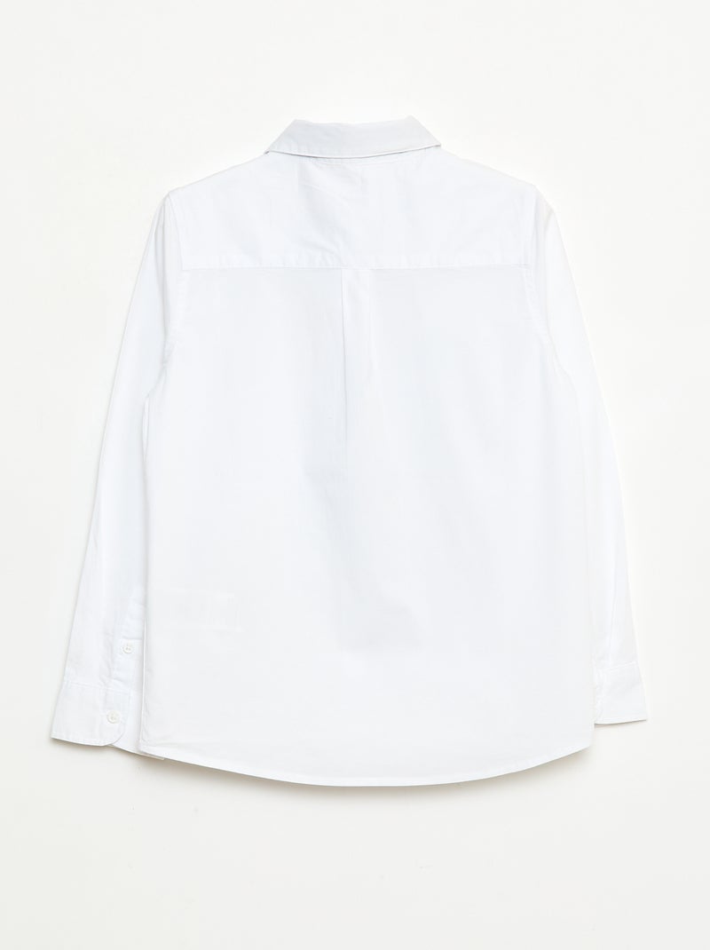 Ensemble chemise + Cravate en popeline à scratch - 2 pièces Blanc - Kiabi