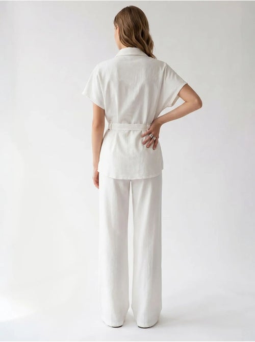 Ensemble chemise et pantalon large en coton mixray - Kiabi
