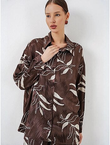 Ensemble chemise et pantalon large en viscose à fleurs bdart
