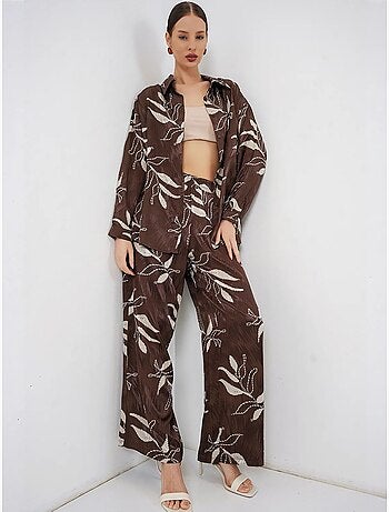 Ensemble chemise et pantalon large en viscose à fleurs bdart
