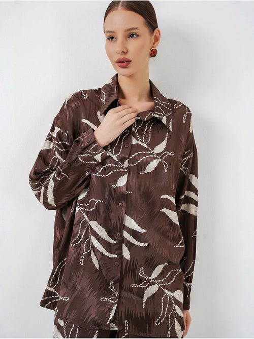 Ensemble chemise et pantalon large en viscose à fleurs bdart - Kiabi