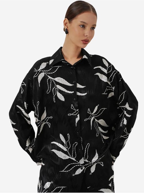 Ensemble chemise et pantalon large en viscose à fleurs bdart - Kiabi