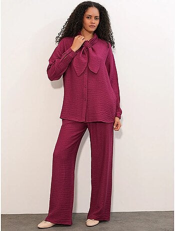 Ensemble chemise et pantalon large texturé bdart