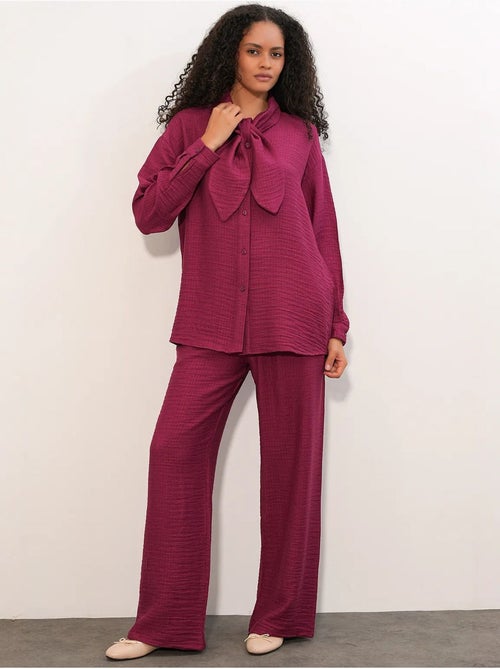 Ensemble chemise et pantalon large texturé bdart - Kiabi
