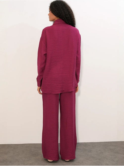 Ensemble chemise et pantalon large texturé bdart - Kiabi