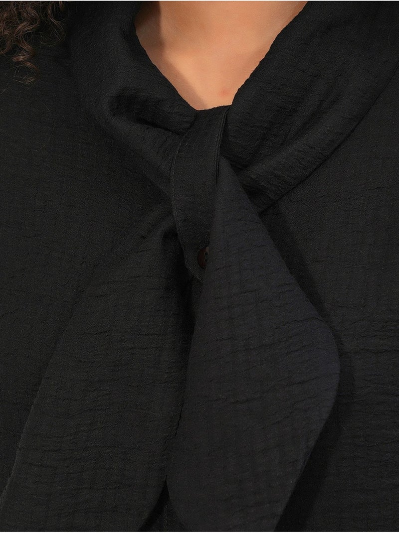 Ensemble chemise et pantalon large texturé bdart Noir - Kiabi