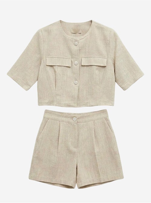 Ensemble chemise et short en popeline de coton my fashion - Kiabi