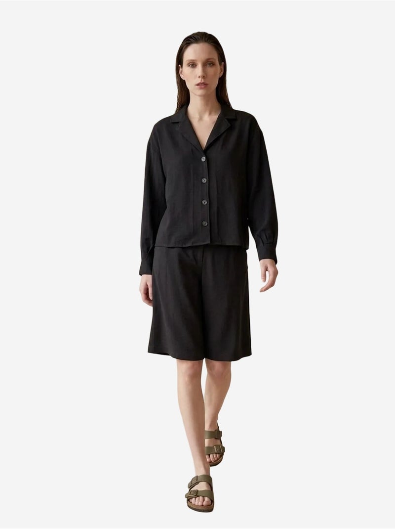 Ensemble chemise et short en popeline de coton my fashion Noir - Kiabi