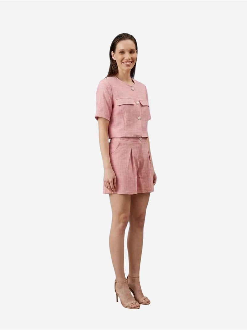 Ensemble chemise et short en popeline de coton my fashion Rose - Kiabi
