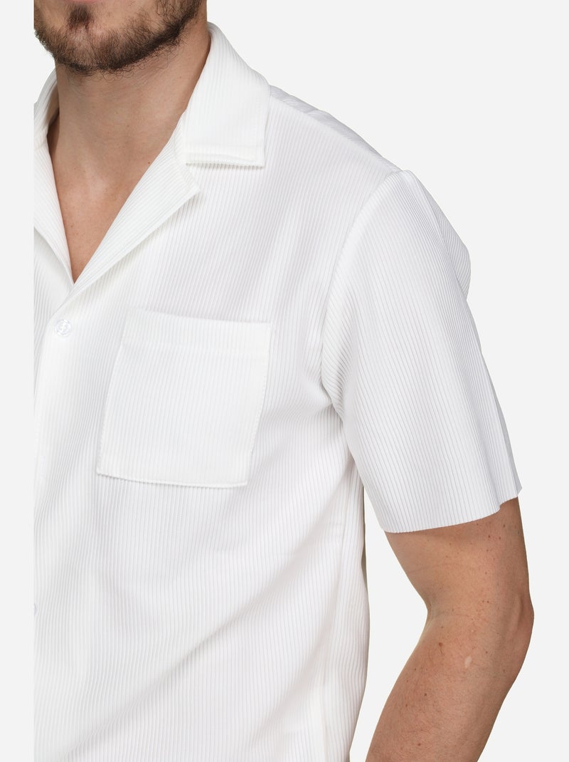 Ensemble chemise et short texturé - Frilivin Blanc - Kiabi
