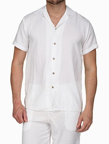 Ensemble chemise et short uni texturé