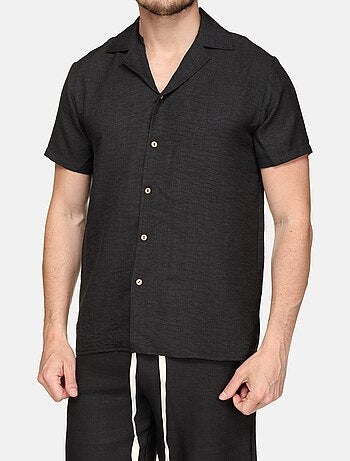 Ensemble chemise et short uni texturé