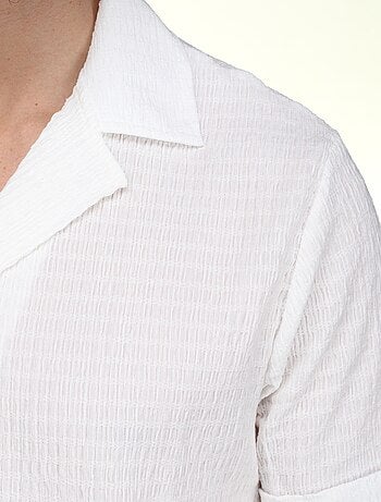Ensemble chemise et short unis à motif - Frilivin