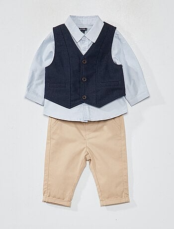Ensemble chemise + gilet de costume + pantalon - 3 pièces - Kiabi