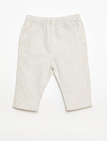 Ensemble chemise + pantalon en lin mélangé - 2 pièces