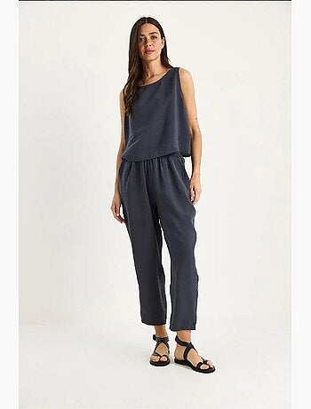Ensemble chemisier à bretelles épaisses et pantalon à taille élastique en modal lucci