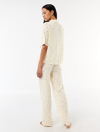 Ensemble chemisier de nuit rayé