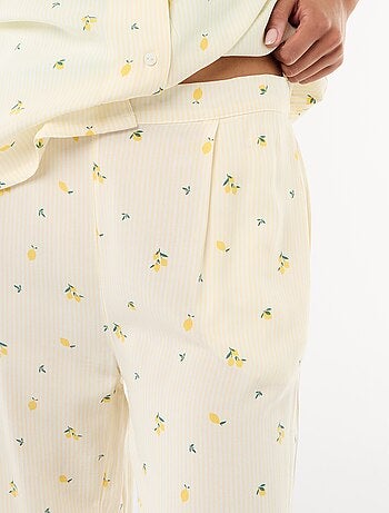 Ensemble chemisier de nuit rayé